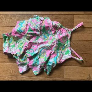 Lilly Pulitzer ruffle baby bathing suit. 6-12 mos